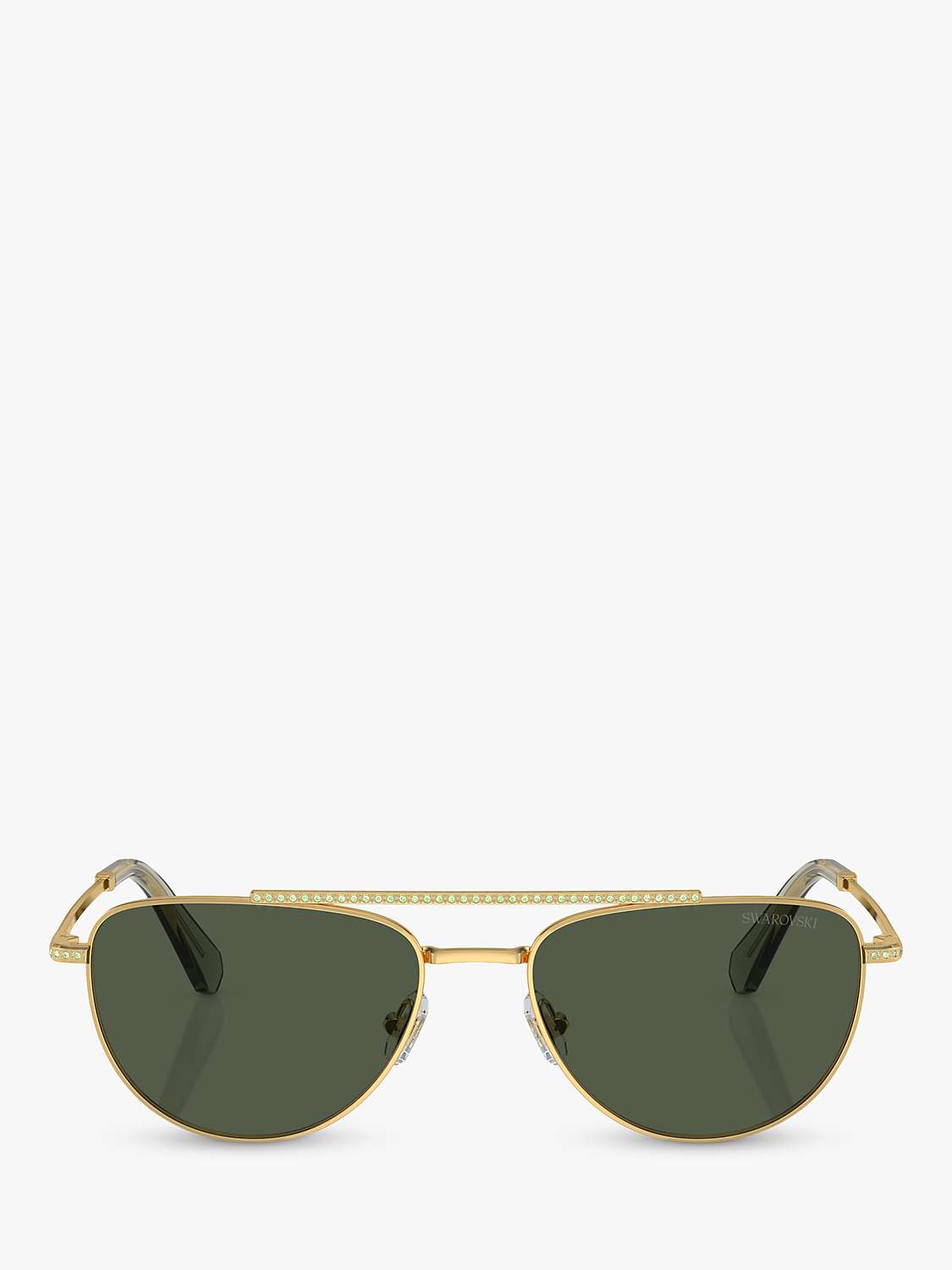 Buy Swarovski SK7007 Women's Irregular Sunglasses, Gold/Green Online at johnlewis.com