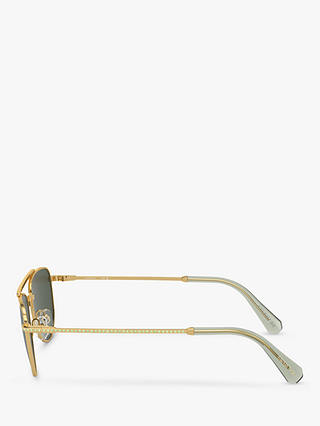 Swarovski SK7007 Women's Irregular Sunglasses, Gold/Green