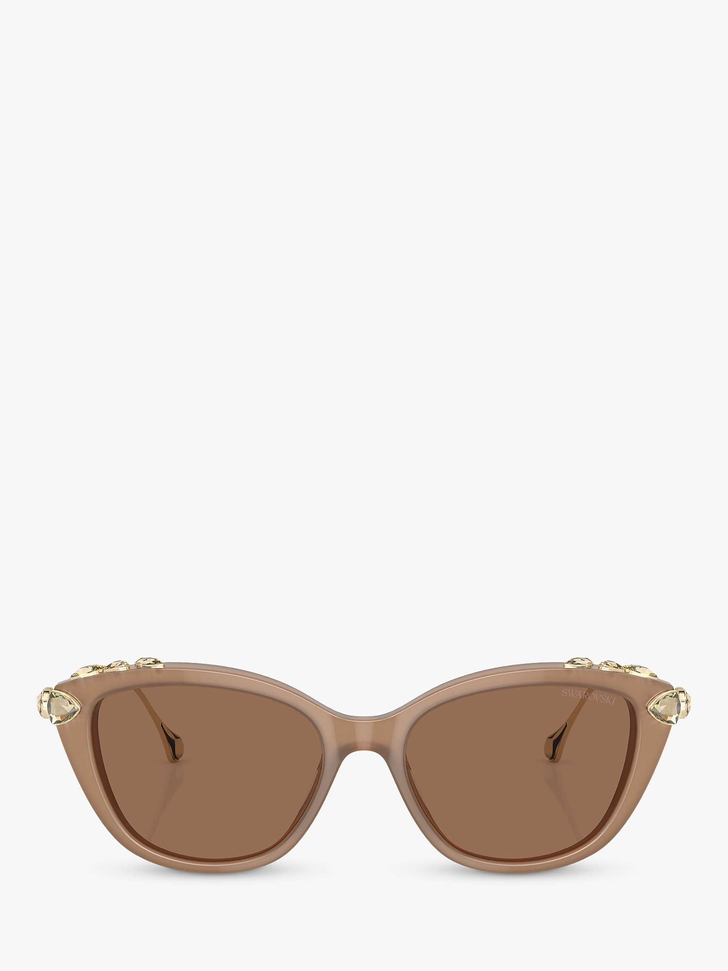 Buy Swarovski SK6010 Women's Cat's Eye Sunglasses, Opal Beige/Bronze Online at johnlewis.com