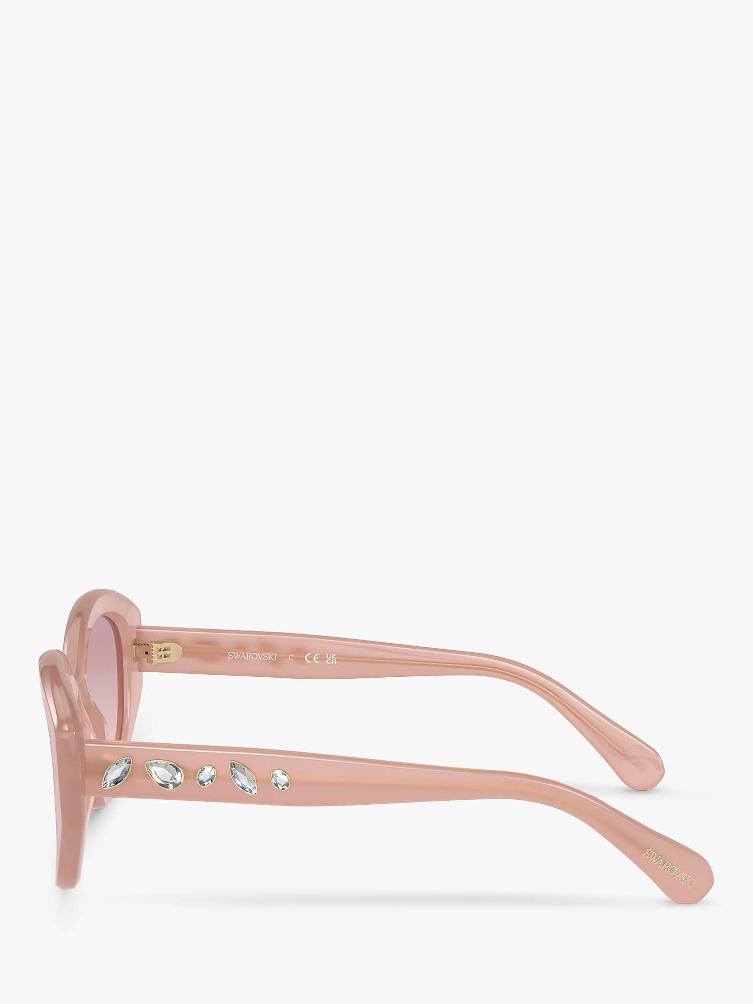 Buy Swarovski SK6005 Women's Embellished Irregular Sunglasses, Pink Opal/Pink Gradient Online at johnlewis.com