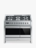 Smeg Classic A2-81 100cm Dual Fuel Range Cooker, Stainless Steel