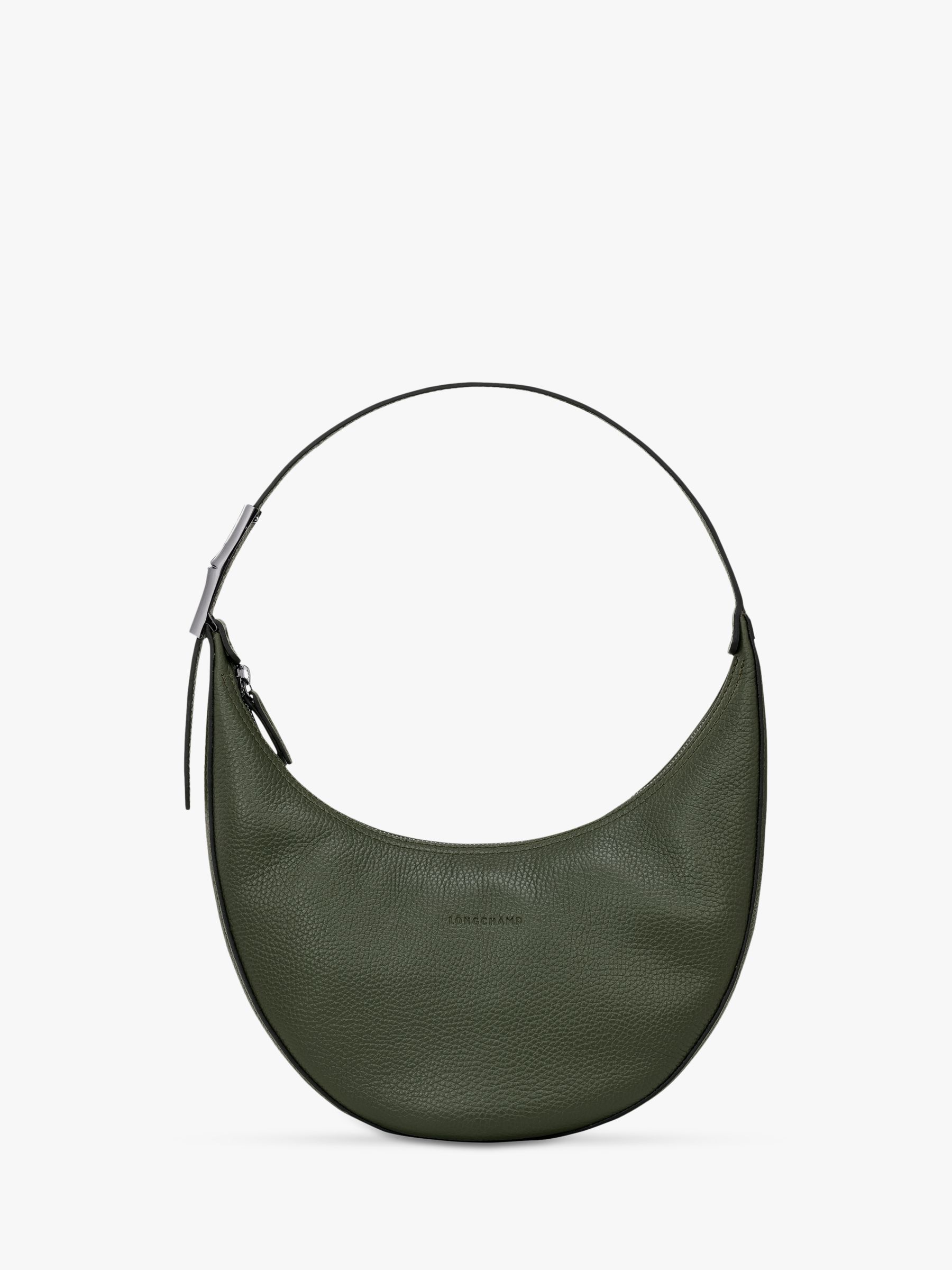 Longchamp Roseau Essential Hobo Bag, Khaki at John Lewis & Partners