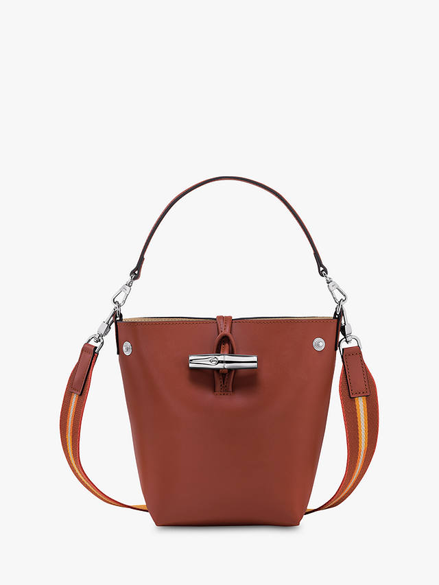 Longchamp Roseau Small Bucket Bag, Mahogany