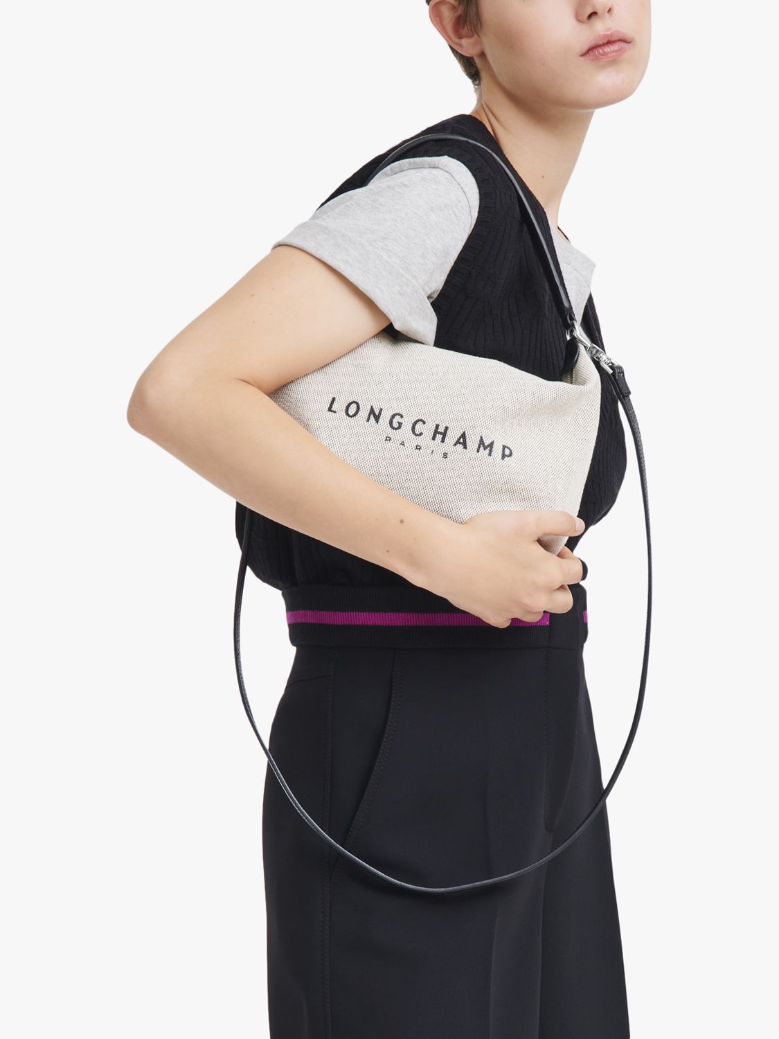 Longchamp Essential Small Shoulder Bag, Ecru