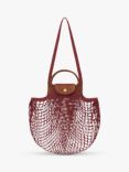 Longchamp Le Pliage Filet Top Handle Net Bag, Mahogany