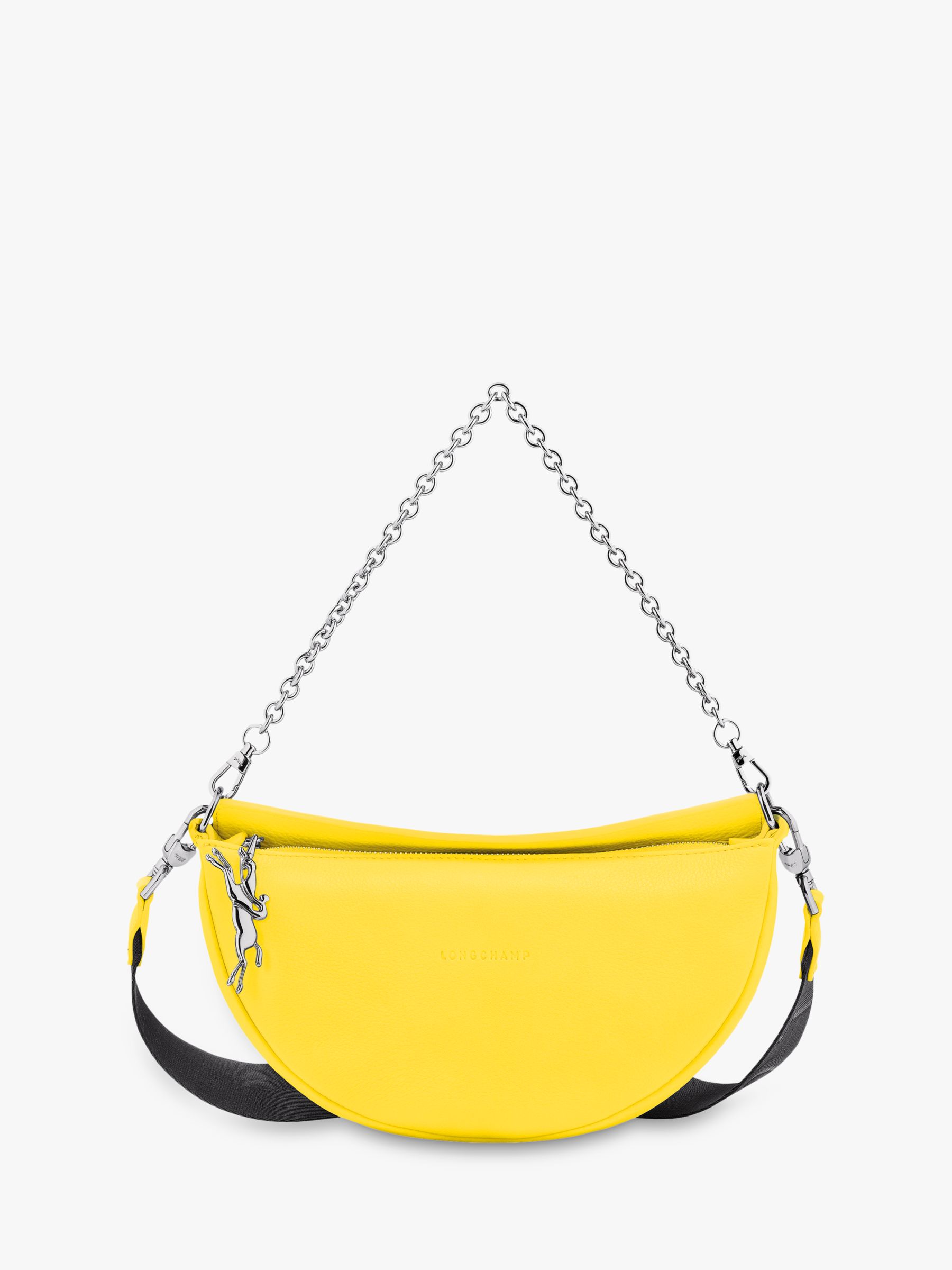 Longchamp Smile Half Moon Cross Body Bag, Yellow at John Lewis & Partners