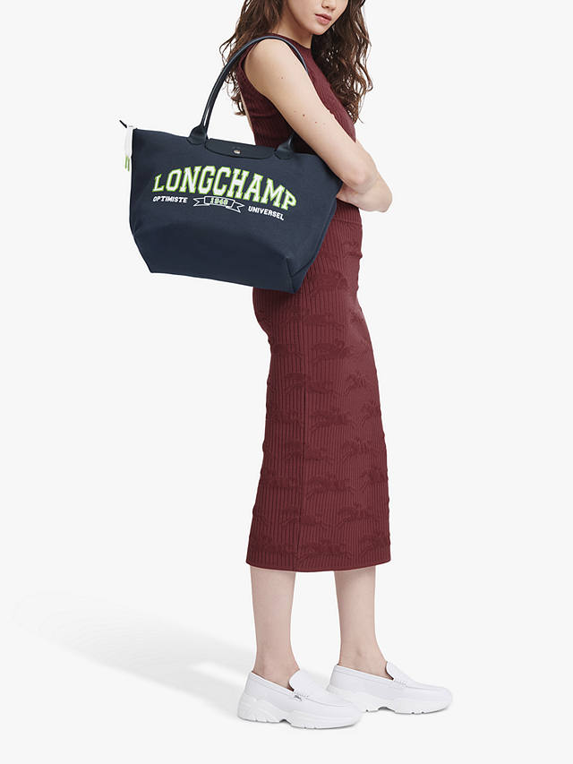 Longchamp Le Pliage Collection Cotton Jersey Tote Bag, Navy