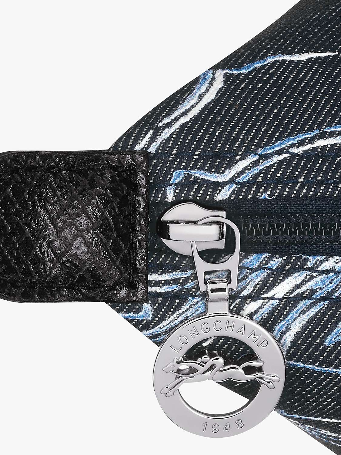 Buy Longchamp Le Pliage Rider Logo Canvas Shoulder Bag, Navy/Multi Online at johnlewis.com