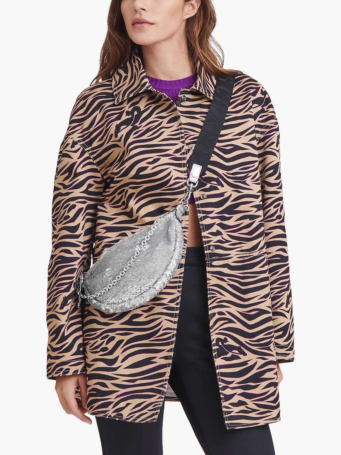 Buy Longchamp Smile Sequin Crossbody Bag, Silver Online at johnlewis.com