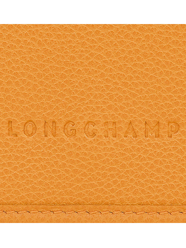 Longchamp Le Foulonné Leather Wallet on Shoulder Strap, Apricot