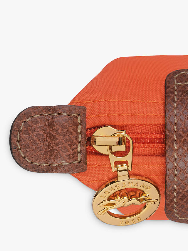 Longchamp Le Pliage Original Leather Coin Purse, Orange