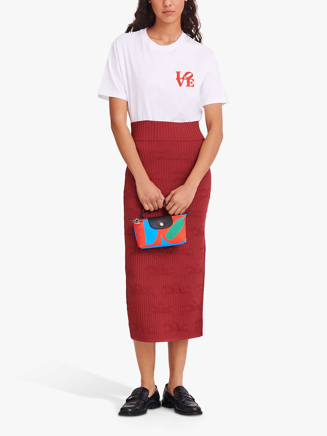 Buy Longchamp Robert Indiana Pouch, Red Online at johnlewis.com