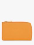 Longchamp Le Foulonné Zipped Leather Card Holder, Apricot