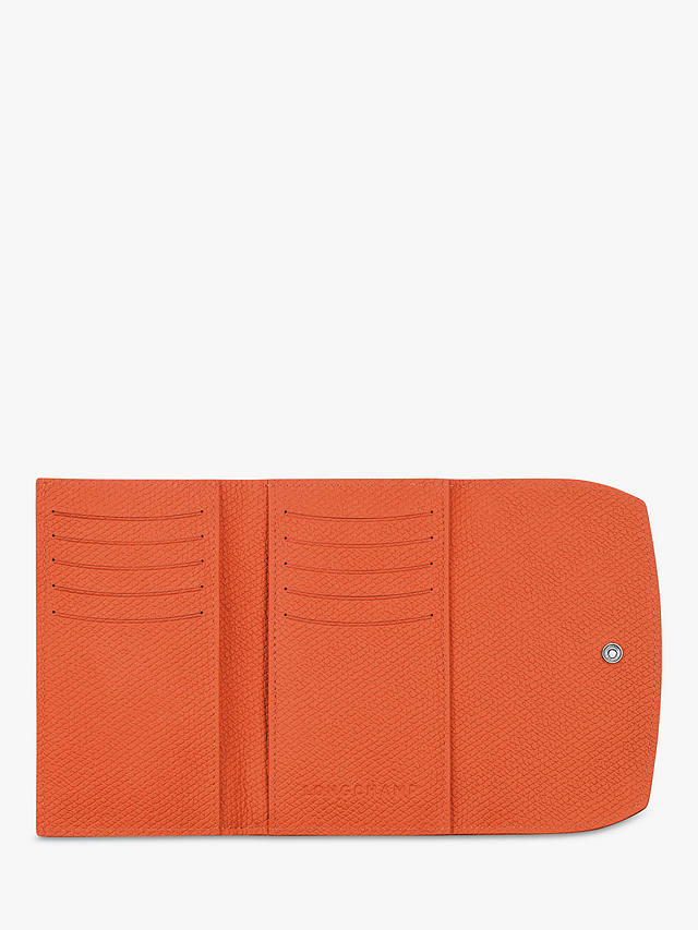 Longchamp Roseau Leather Compact Wallet, Orange