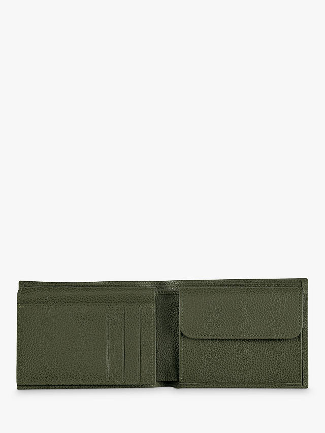 Longchamp Le Foulonné Leather Card & Coin Wallet, Khaki