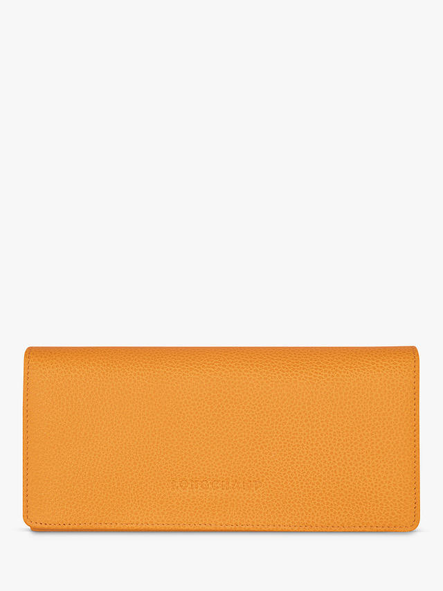 Longchamp Le Foulonné Continental Leather Wallet, Apricot