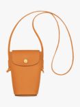 Longchamp Épure Leather Cross Body Phone Pouch, Apricot