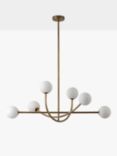 Lights & Lamps Perry 6 Arm Pendant Ceiling Light, Brass/Opal