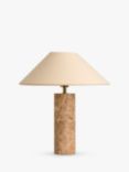 Lights & Lamps Denari Marble Cylinder Table Lamp, Brown