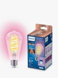 Philips Smart 6.3W ST64 E27 RGB Filament Bulb Connected by WiZ, Clear