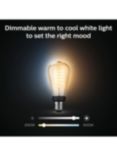 Philips Hue White Ambiance 7W ST64 E27 LED Single Filament Dimmable Smart Bulb with Bluetooth