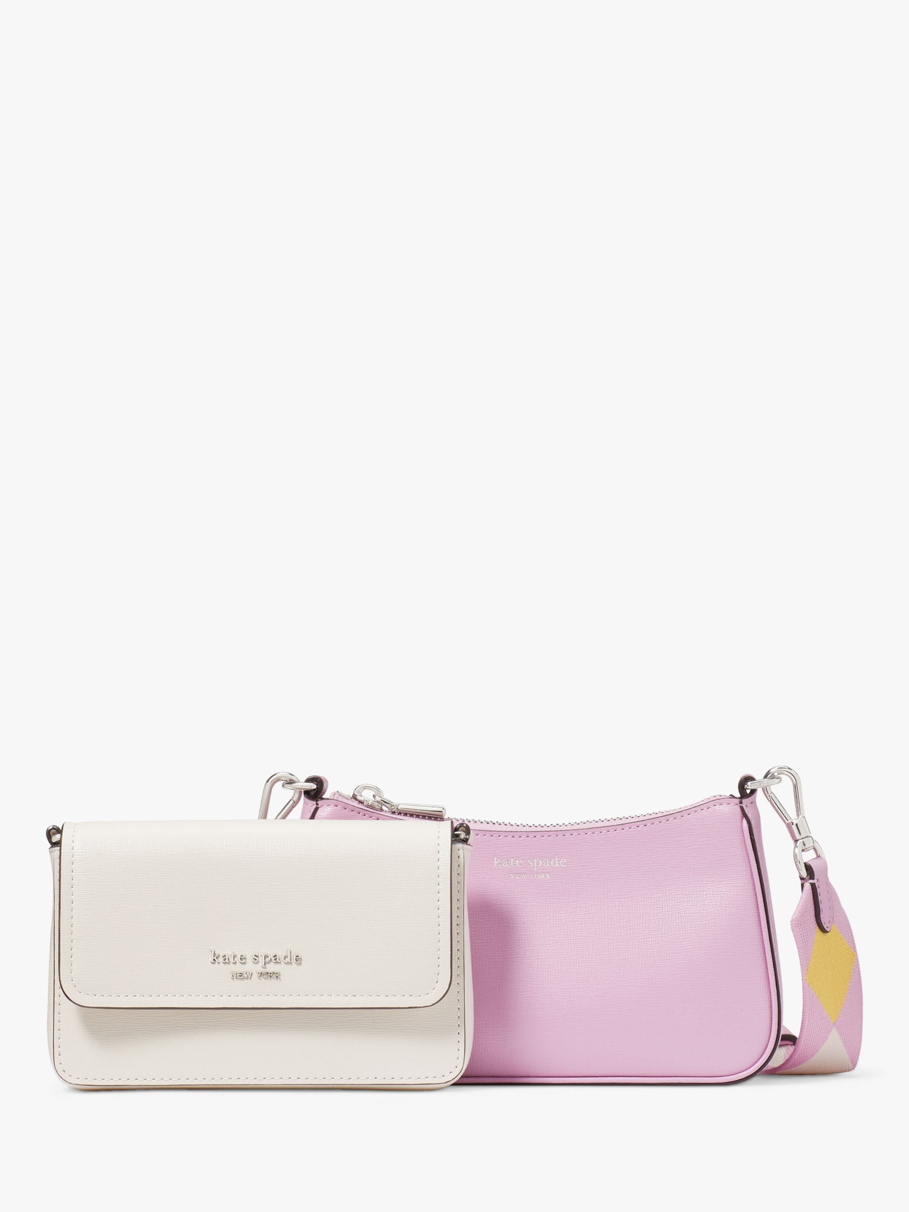 kate spade new york Double Up Leather Cross Body Bag, Parchment/Multi ...