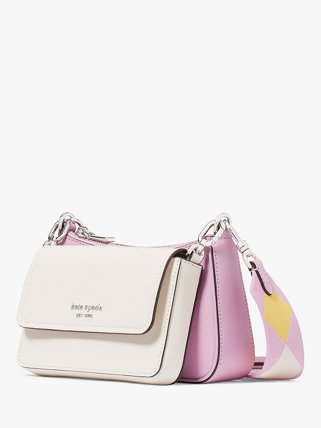 kate spade new york Double Up Leather Cross Body Bag, Parchment/Multi