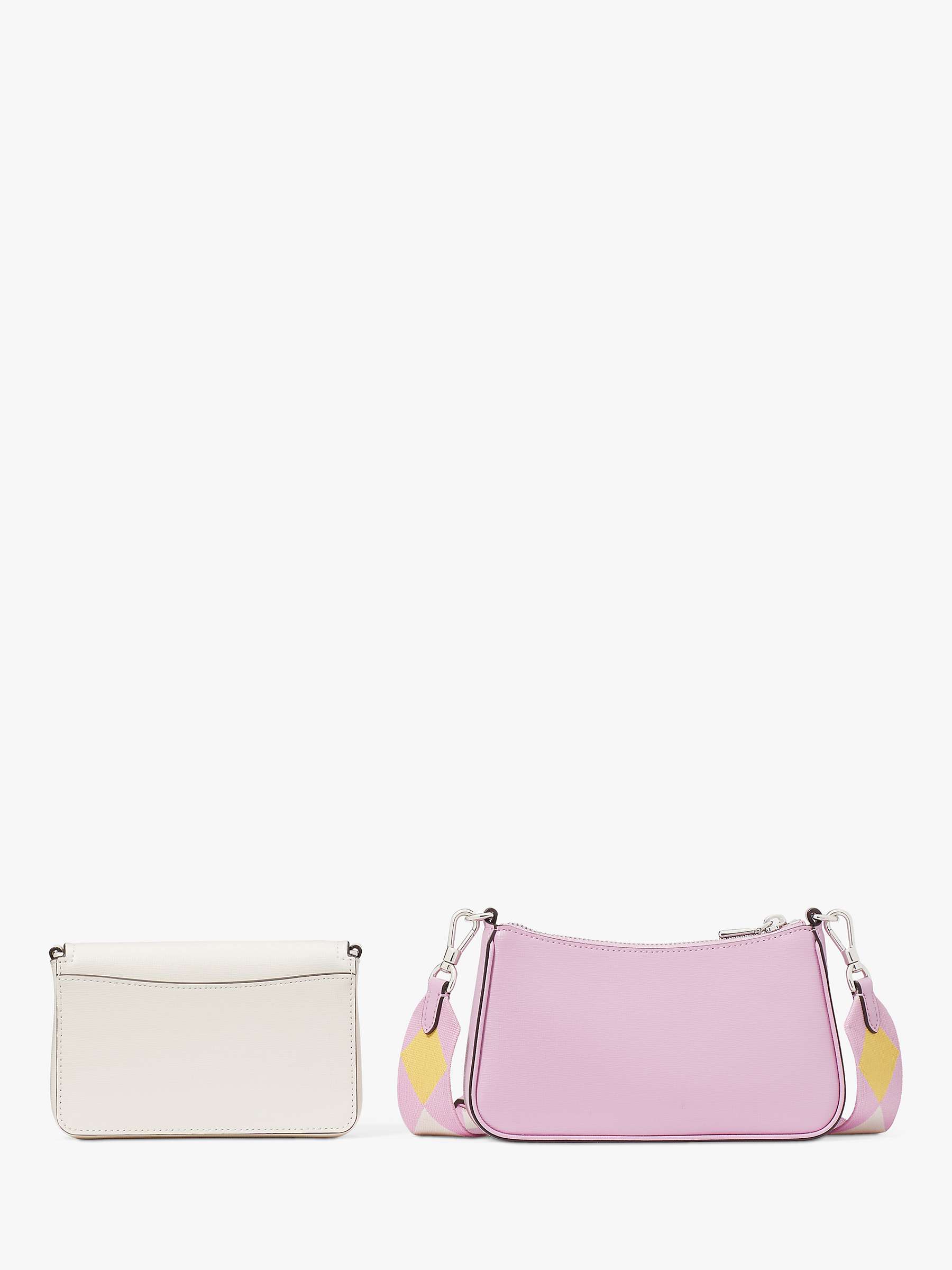 Buy kate spade new york Double Up Leather Cross Body Bag, Parchment/Multi Online at johnlewis.com