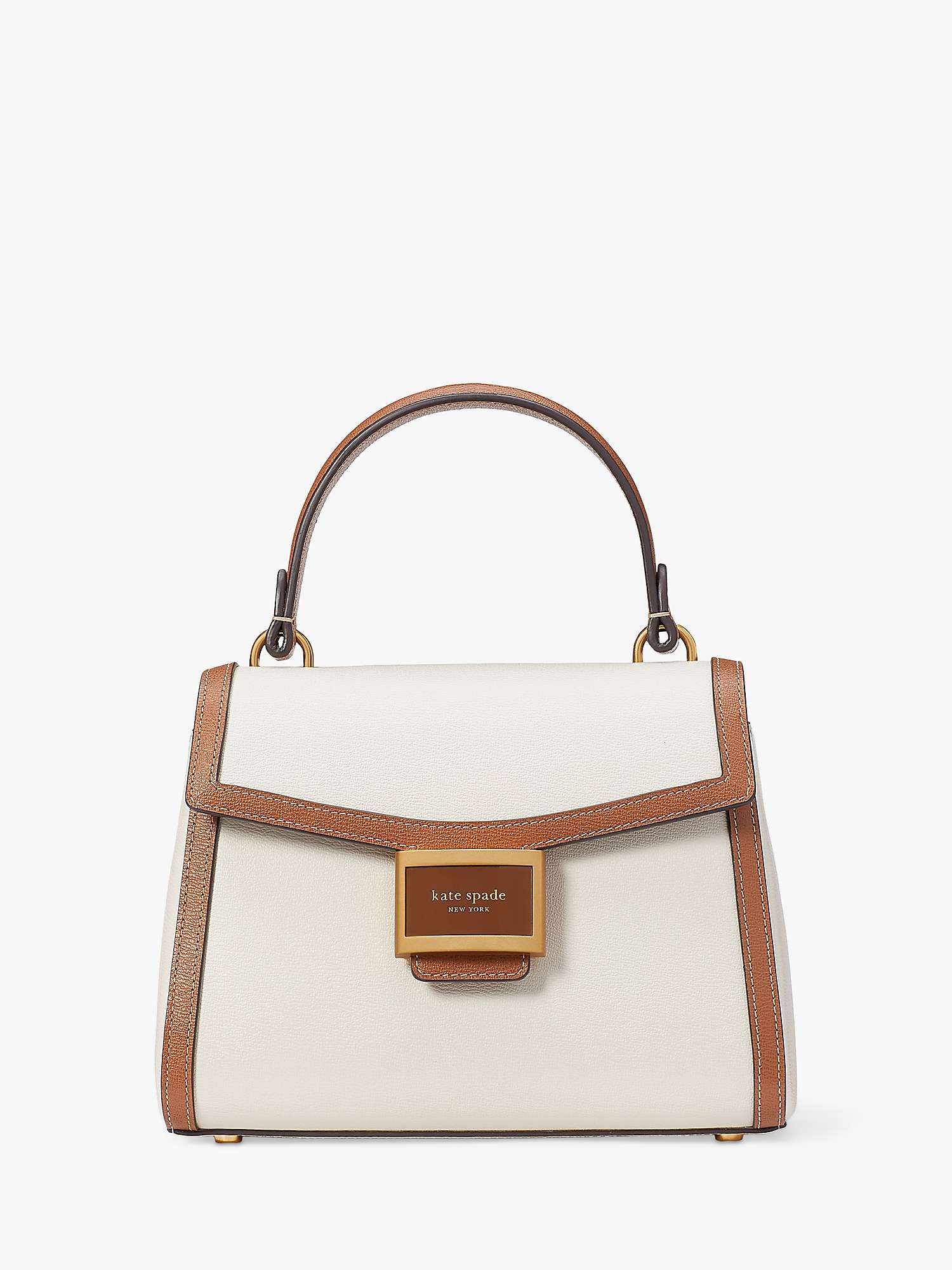 Buy kate spade new york Katie Leather Top Handle Cross Body Bag, Halo White Online at johnlewis.com