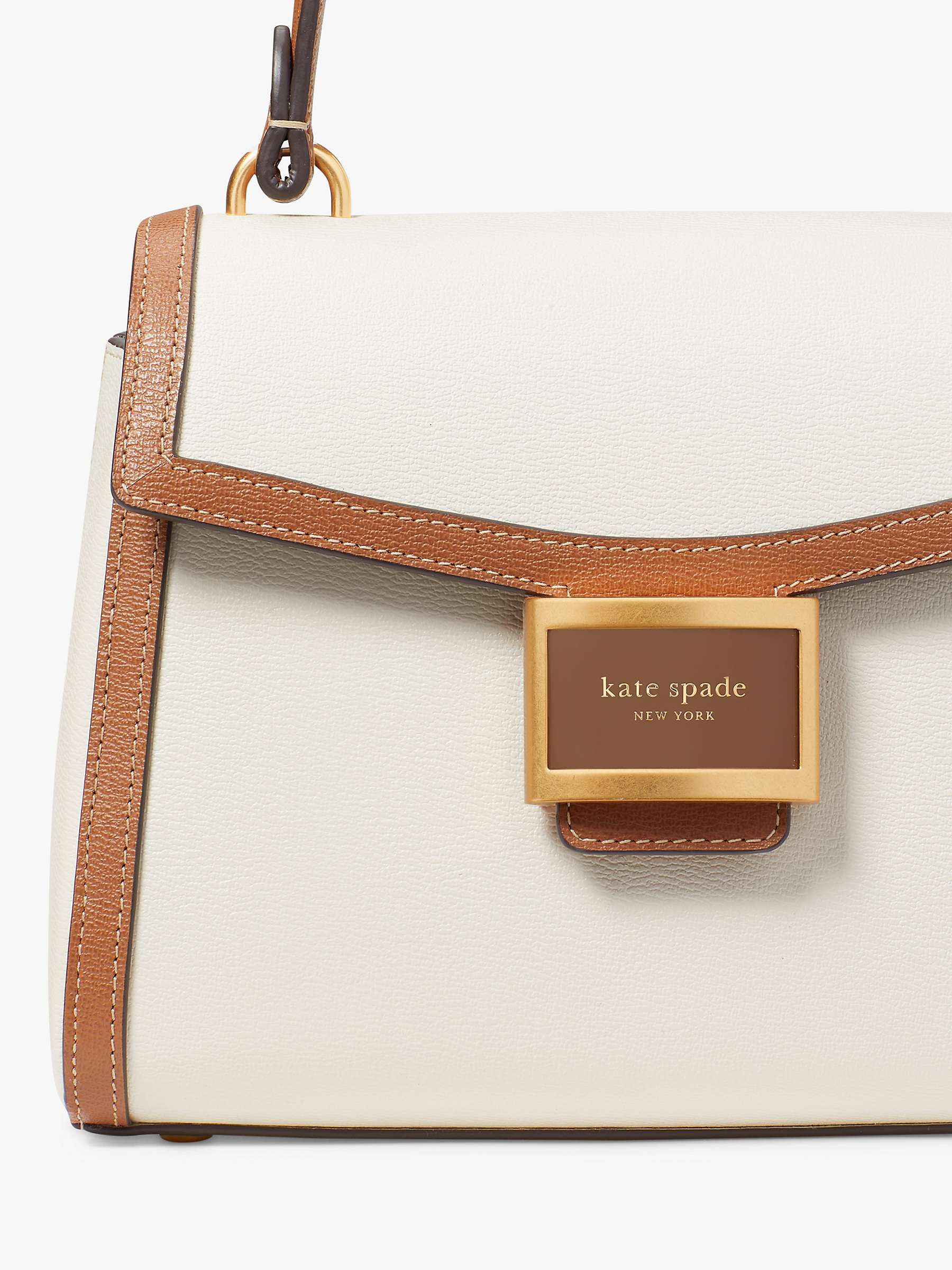 Buy kate spade new york Katie Leather Top Handle Cross Body Bag, Halo White Online at johnlewis.com