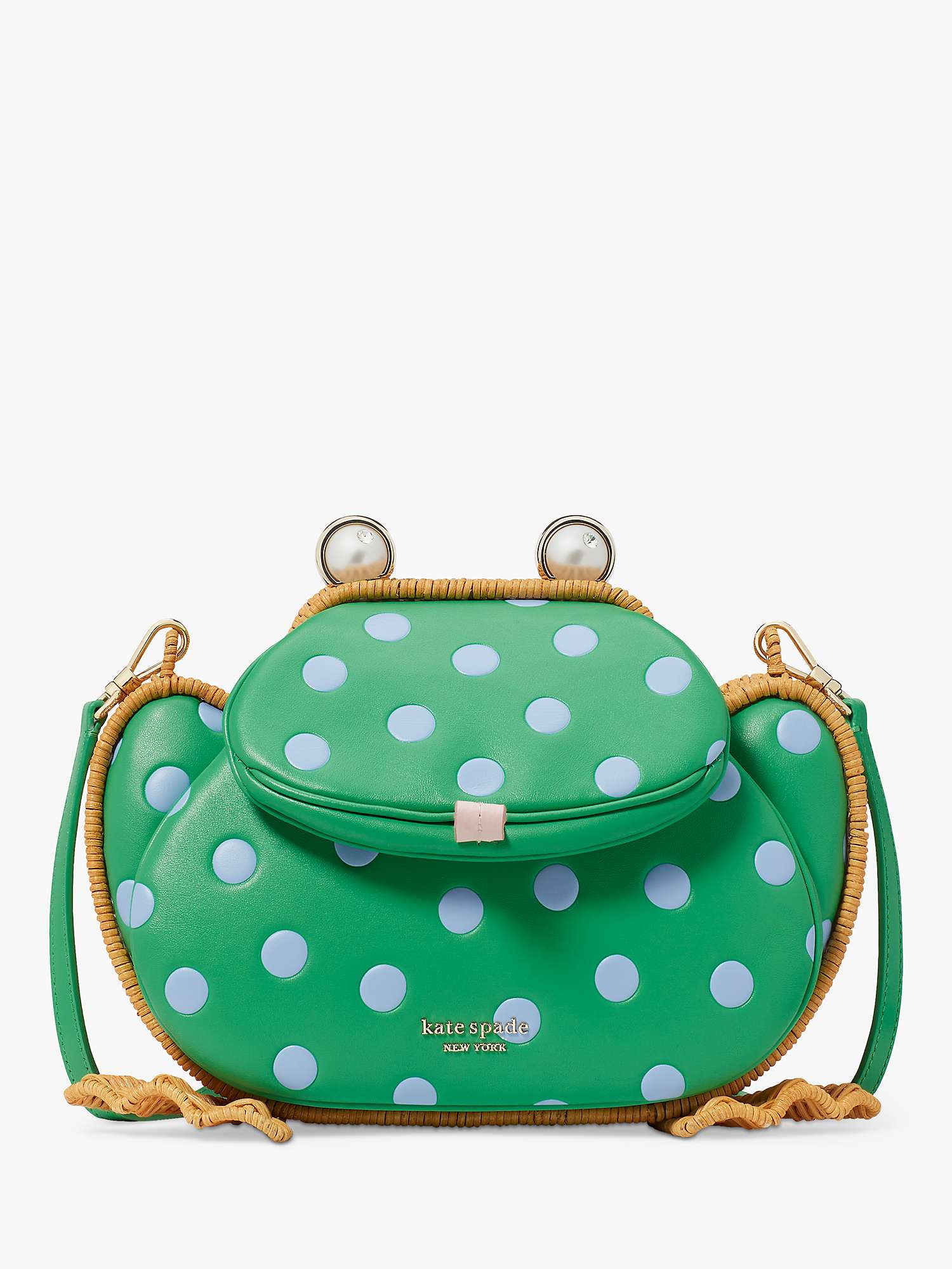 Buy kate spade new york Lily Frog Rattan Leather Blend Cross Body Bag, Candy Grass/Multi Online at johnlewis.com