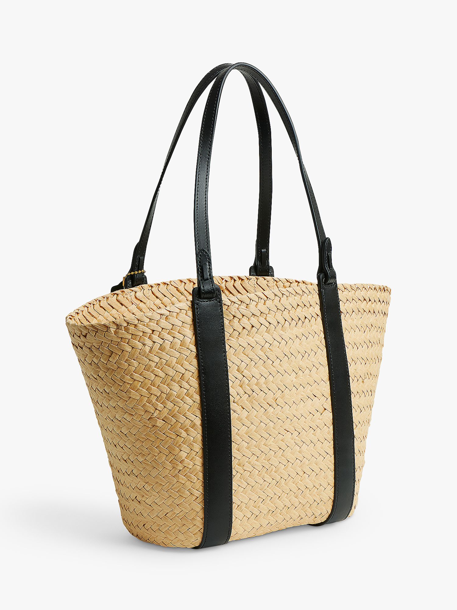 Buy Coach Small Straw Leather Trim Tote Bag, Natural Online at johnlewis.com