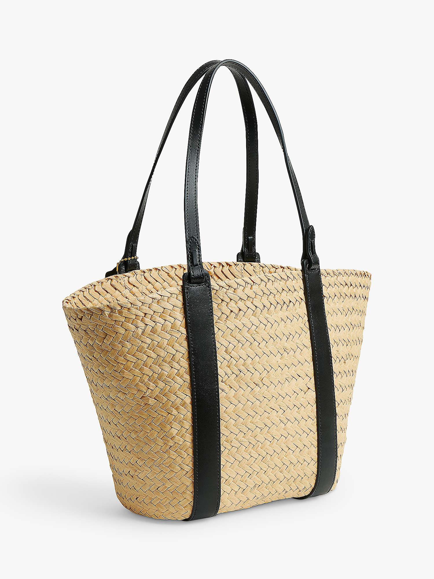 Buy Coach Small Straw Leather Trim Tote Bag, Natural Online at johnlewis.com