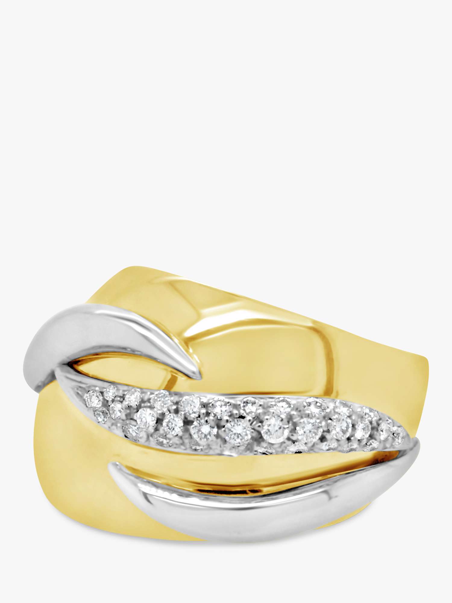 Buy Milton & Humble Jewellery Second Hand Wempe 18ct White & Yellow Gold Diamond Chunky Band Ring Online at johnlewis.com