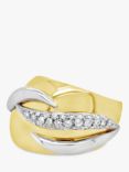 Milton & Humble Jewellery Second Hand Wempe 18ct White & Yellow Gold Diamond Chunky Band Ring