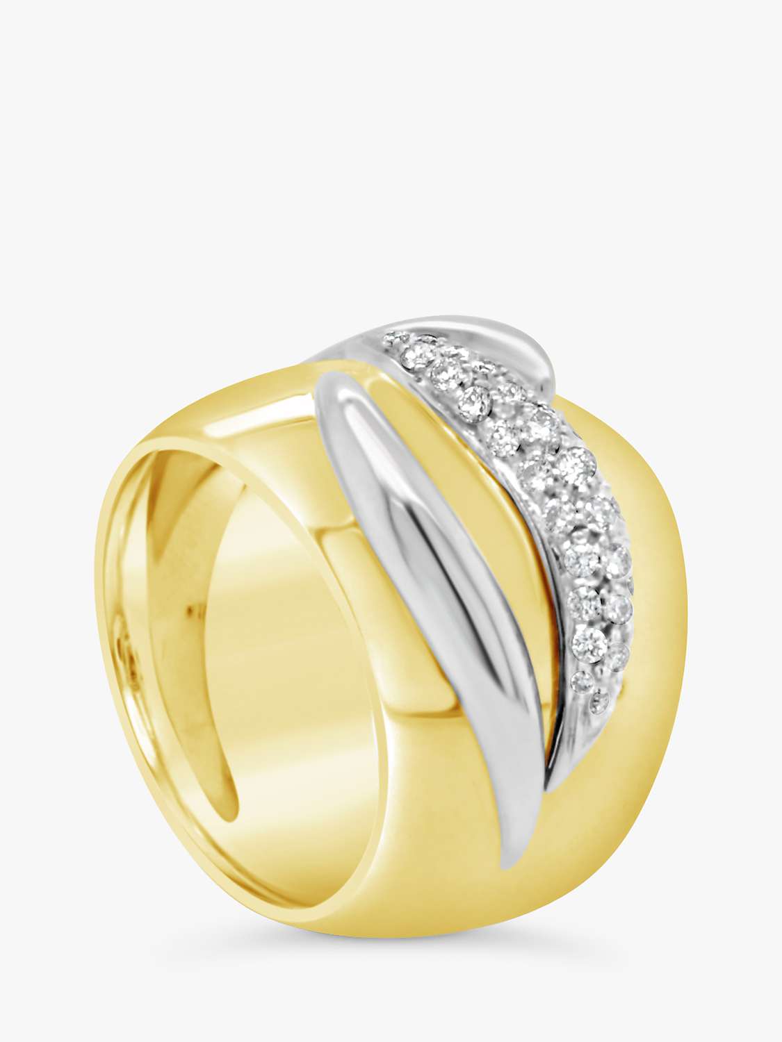 Buy Milton & Humble Jewellery Second Hand Wempe 18ct White & Yellow Gold Diamond Chunky Band Ring Online at johnlewis.com
