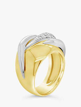 Milton & Humble Jewellery Second Hand Wempe 18ct White & Yellow Gold Diamond Chunky Band Ring
