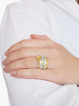 Milton & Humble Jewellery Second Hand Wempe 18ct White & Yellow Gold Diamond Chunky Band Ring
