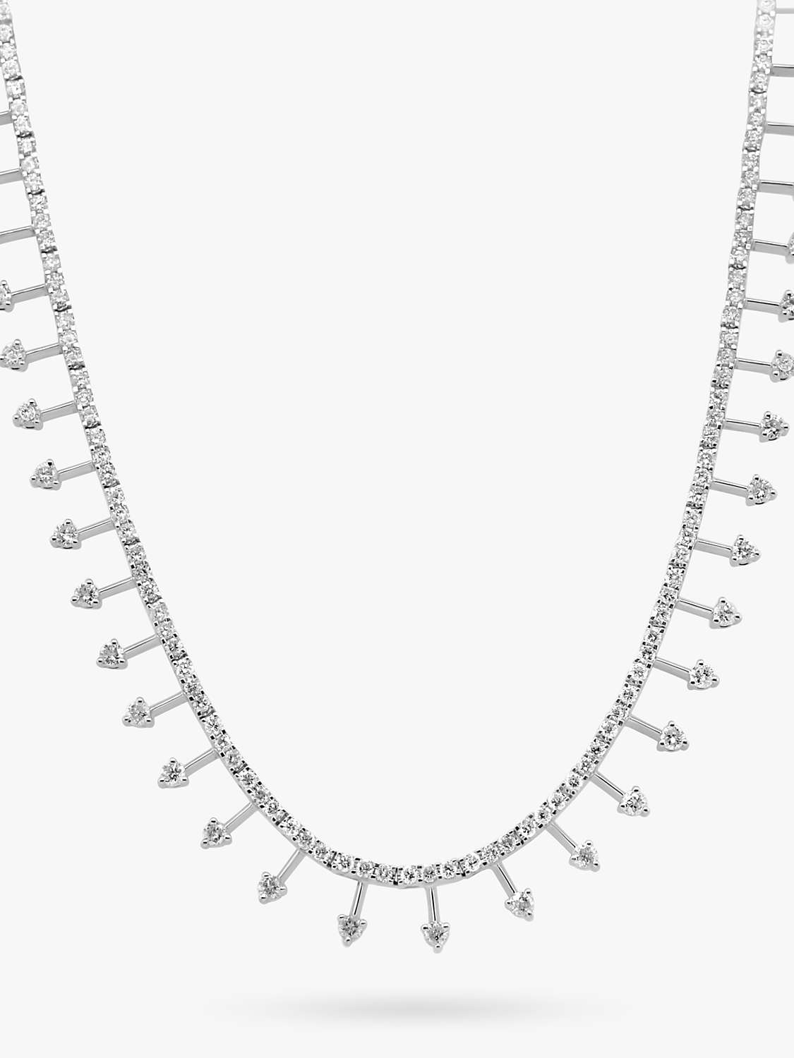 Buy Milton & Humble Jewellery Second Hand 18ct White Gold Diamond Fringe Collar Necklace Online at johnlewis.com