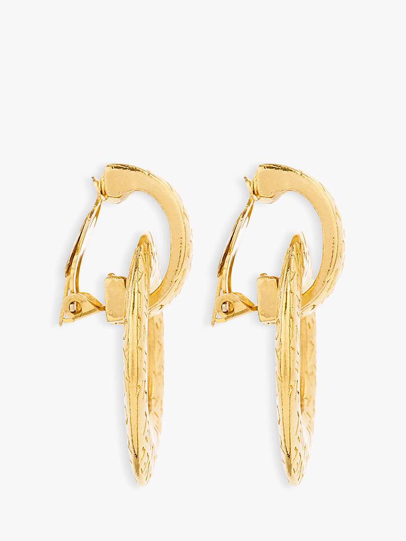 Buy Susan Caplan Vintage Chanel Engraved Demi-Hoop Clip-On Earrings Online at johnlewis.com