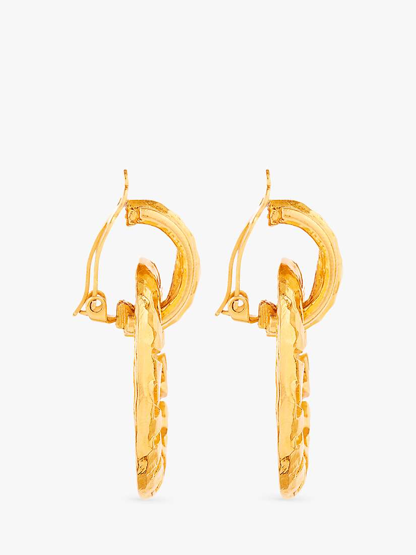 Buy Susan Caplan Vintage Chanel Engraved Door Knocker Clip-On Earrings Online at johnlewis.com