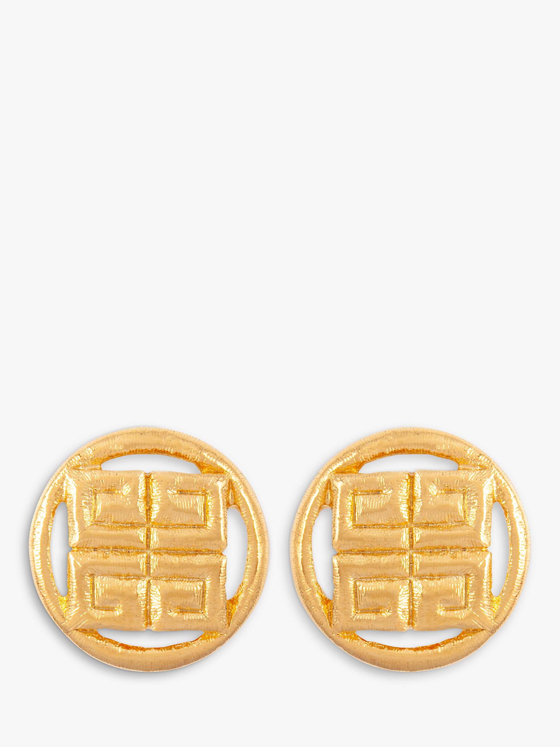 Buy Susan Caplan Vintage Givenchy Logo Round Clip-On Earrings Online at johnlewis.com