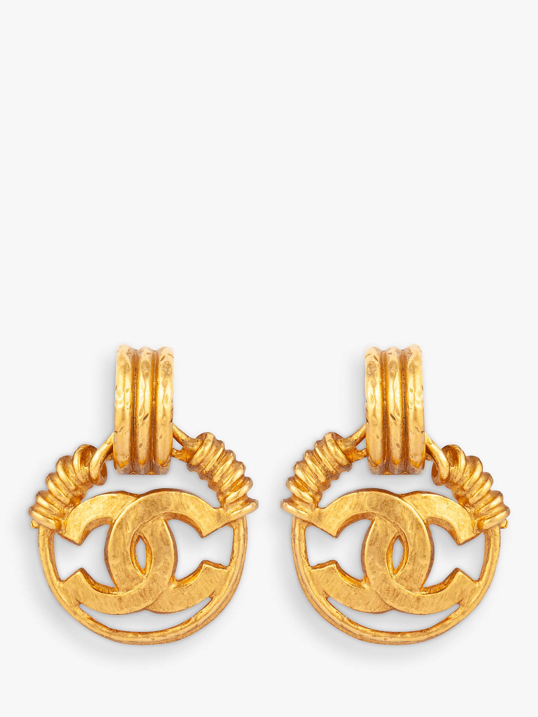 Buy Susan Caplan Vintage Chanel Hammered Door Knocker Clip-On Earrings, Dated 1994 Online at johnlewis.com