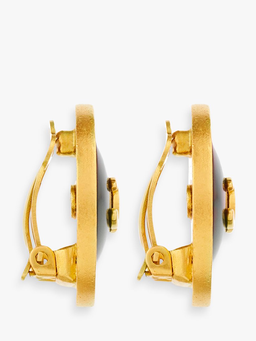 Buy Susan Caplan Vintage Chanel Lucite Logo Textured Clip-On Earrings, Dated 1995 Online at johnlewis.com