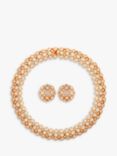 Susan Caplan Pre-Loved Swarovski Crystal Collar Necklace & Clip-On Earrings Jewellery Set