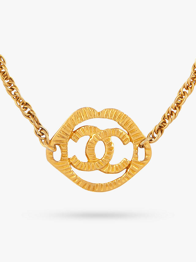 Susan Caplan Vintage Chanel Logo Byzantine Medallion Twisted Chain Necklace