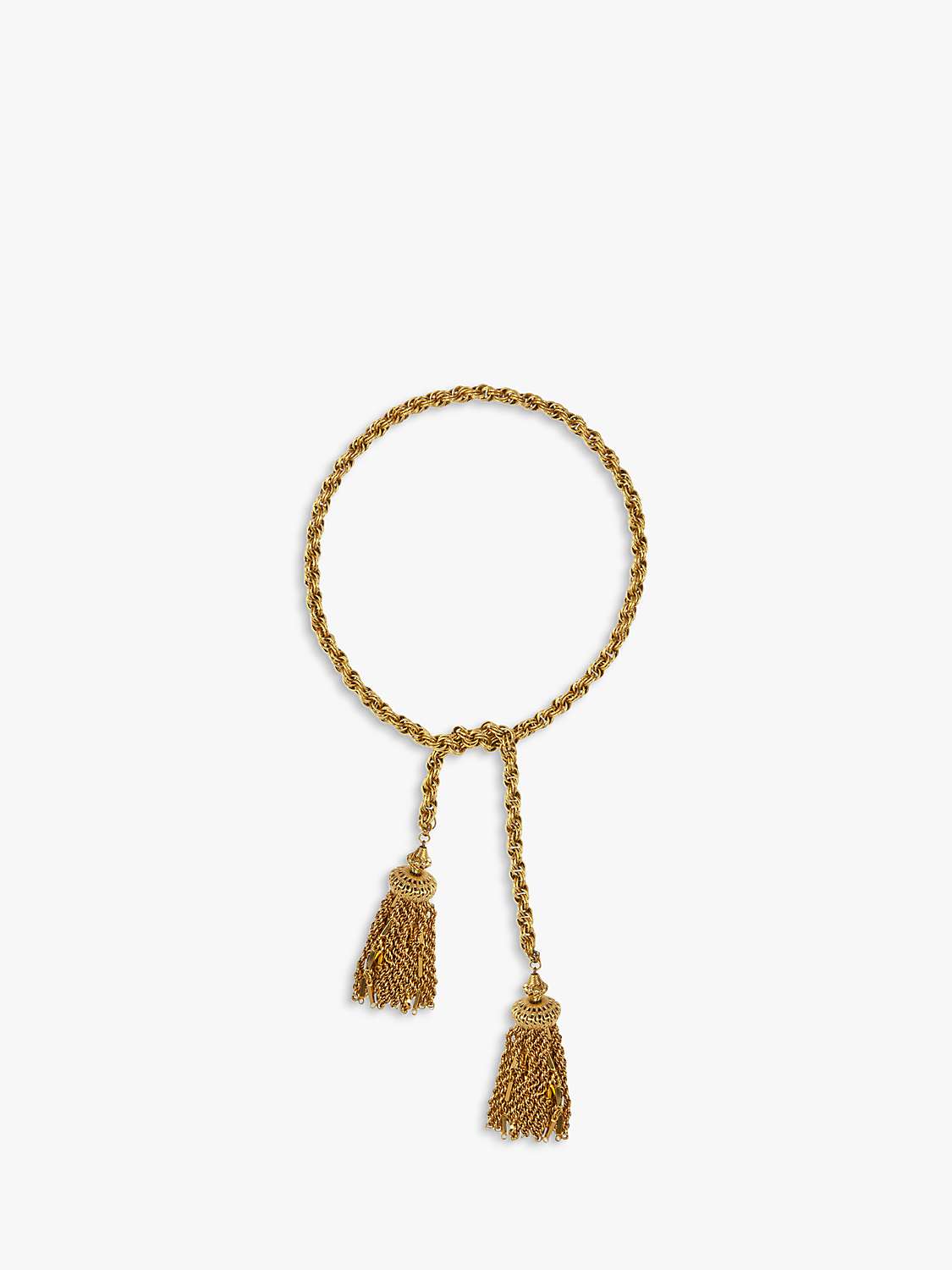 Buy Susan Caplan Vintage Monet 22ct Gold Plated Rope Chain Tassel Lariat Necklace Online at johnlewis.com