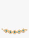 Susan Caplan Vintage Rediscovered Collection Lucite Cabochon Bracelet, Gold/Turquoise