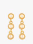 Susan Caplan Vintage Rediscovered Collection Faux Pearl Gold Plated Drop Earrings, Gold
