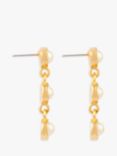 Susan Caplan Vintage Rediscovered Collection Faux Pearl Gold Plated Drop Earrings, Gold